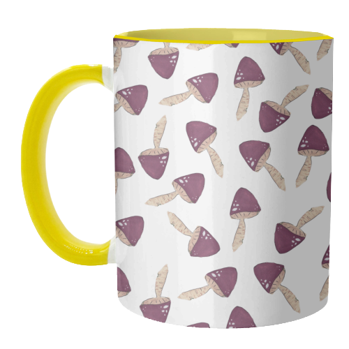 Raining mushrooms - unique mug by Linbylane