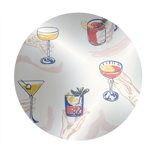 Raise the Glass! - Circle Sticker by EZbie