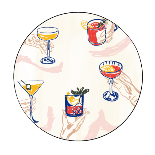 Raise the Glass! - Circle Sticker by EZbie