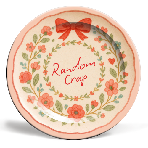 Random Crap Plate - ceramic dinner plate by Ms Doodle