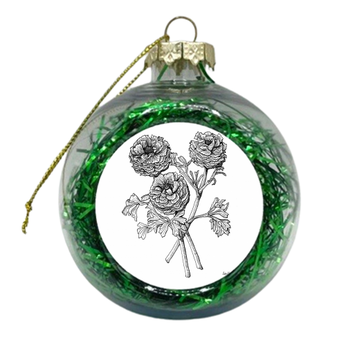 Ranunculus Hybrid - xmas bauble by Rosie Hendry
