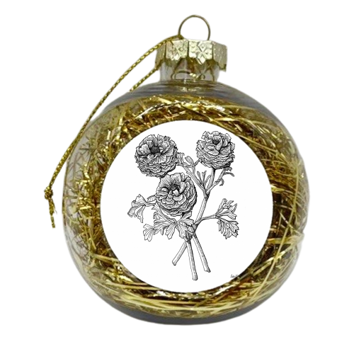 Ranunculus Hybrid - xmas bauble by Rosie Hendry