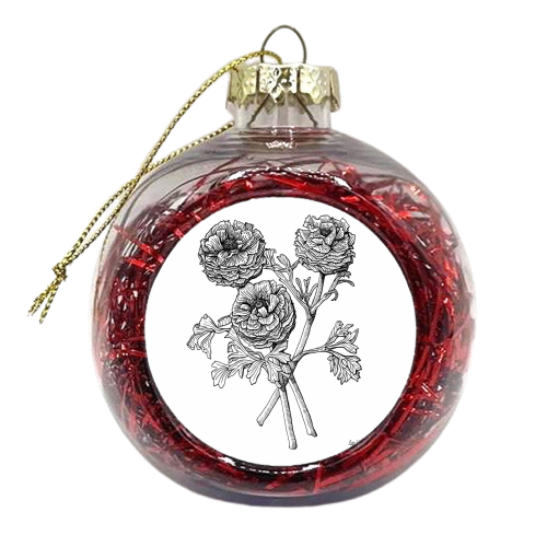 Ranunculus Hybrid - xmas bauble by Rosie Hendry