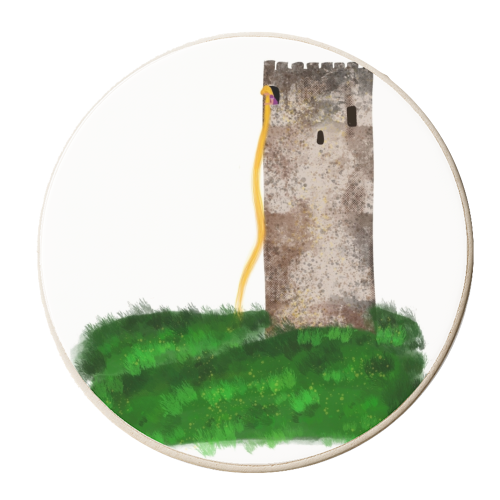 Rapunzel Castle - Princess - personalised beer coaster by Ayesha Idris