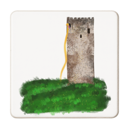 Rapunzel Castle - Princess - personalised beer coaster by Ayesha Idris