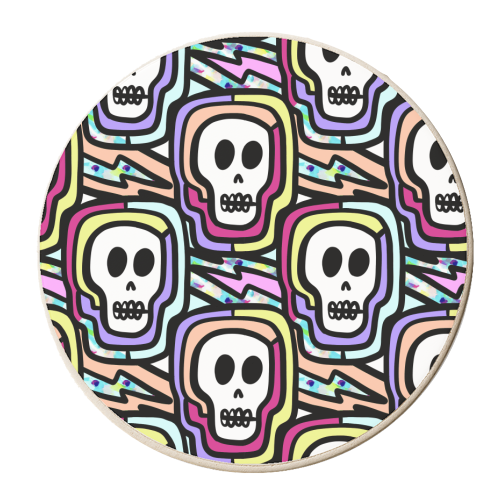 Rave Skulls - personalised beer coaster by Cassie Swindlehurst