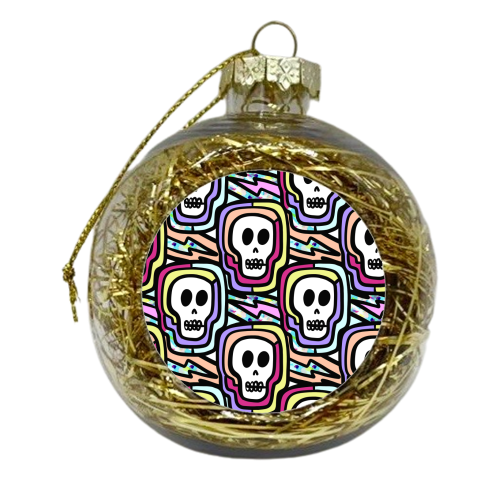 Rave Skulls - xmas bauble by Cassie Swindlehurst