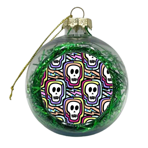 Rave Skulls - xmas bauble by Cassie Swindlehurst