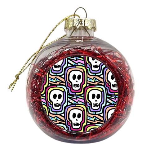 Rave Skulls - xmas bauble by Cassie Swindlehurst