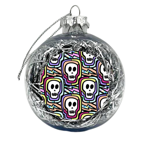 Rave Skulls - xmas bauble by Cassie Swindlehurst