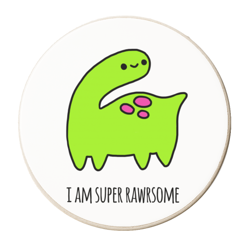 Rawrsome - personalised beer coaster by Mombi & Ted