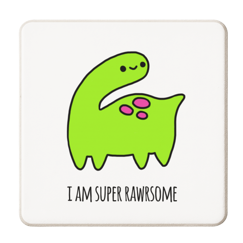 Rawrsome - personalised beer coaster by Mombi & Ted