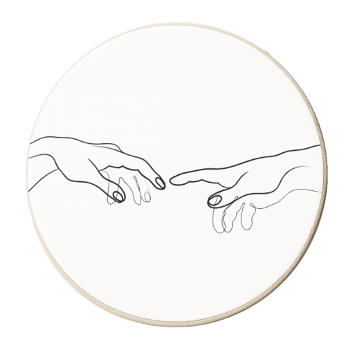 Reaching Out For Human Touch - personalised beer coaster by Adam Regester