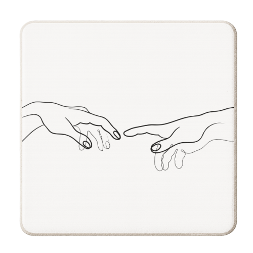 Reaching Out For Human Touch - personalised beer coaster by Adam Regester