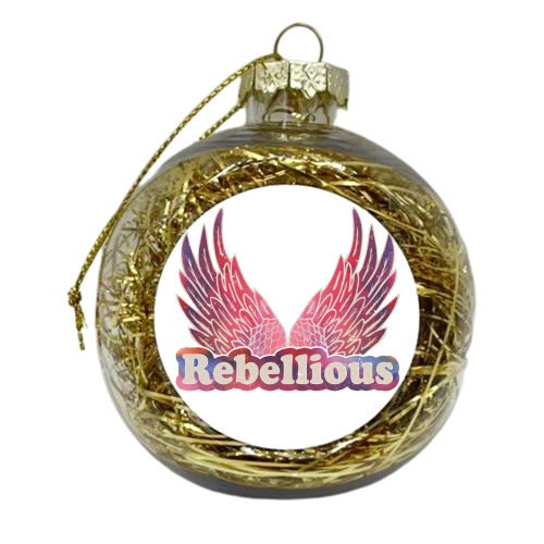 Rebellious - Winged Rebel Design - xmas bauble by InspiredImages