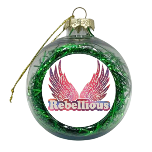 Rebellious - Winged Rebel Design - xmas bauble by InspiredImages