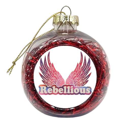 Rebellious - Winged Rebel Design - xmas bauble by InspiredImages