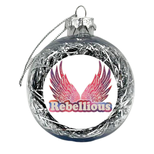 Rebellious - Winged Rebel Design - xmas bauble by InspiredImages