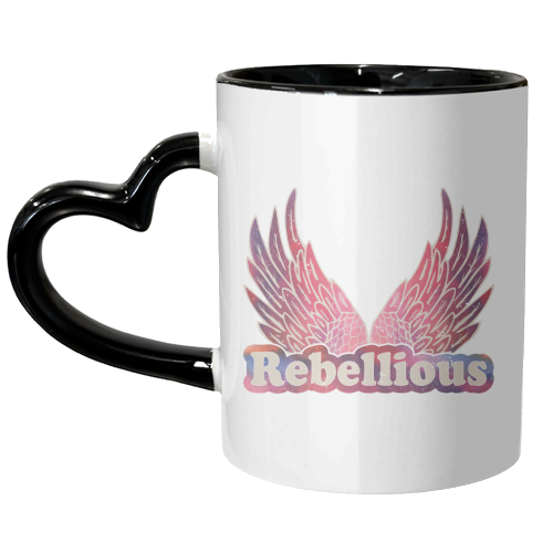 Rebellious - Winged Rebel Design - unique mug by InspiredImages