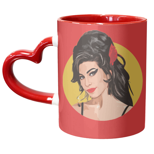 RED AMY - unique mug by DOLLY WOLFE
