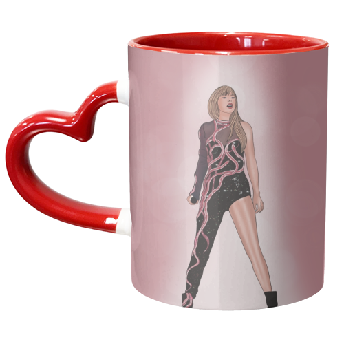 Red and Black Reputation Era Print - unique mug by Drawings by Firefly