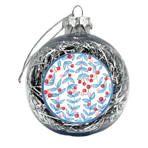 Red and Pink Berries - xmas bauble by Liv Wan