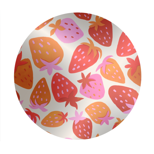 Red And Pink Pop Strawberry Party - Circle Sticker by Ania Wieclaw