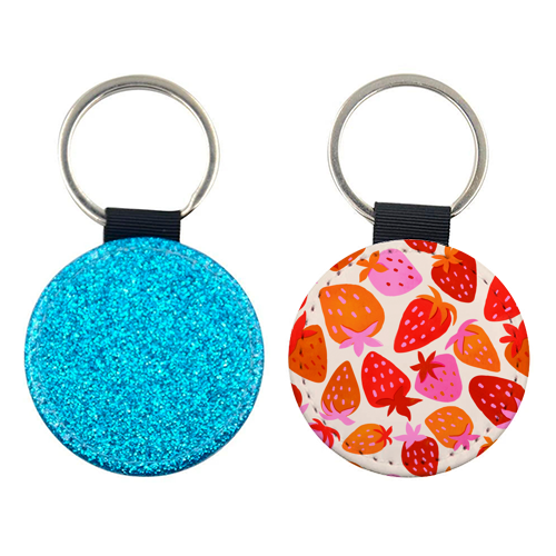 Red And Pink Pop Strawberry Party - keyring by Ania Wieclaw