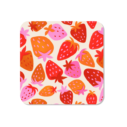 Red And Pink Pop Strawberry Party - Magnet by Ania Wieclaw
