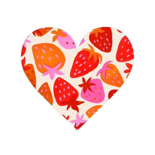 Red And Pink Pop Strawberry Party - Magnet by Ania Wieclaw