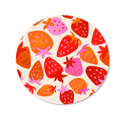 Red And Pink Pop Strawberry Party - Magnet by Ania Wieclaw
