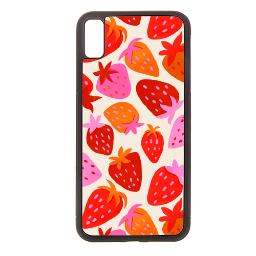 Red And Pink Pop Strawberry Party - stylish phone case by Ania Wieclaw