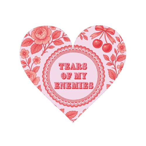 Red and Pink Vintage Plate - Magnet by Lilly Rose