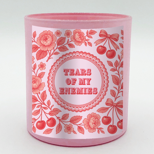 Red and Pink Vintage Plate - scented candle by Lilly Rose