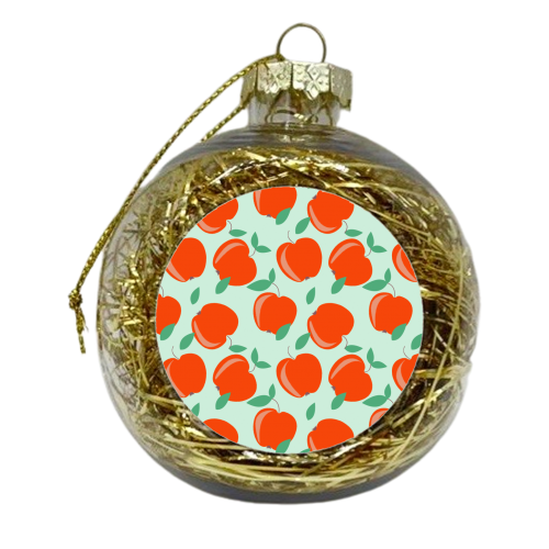 Red Apples Pattern - xmas bauble by Ania Wieclaw