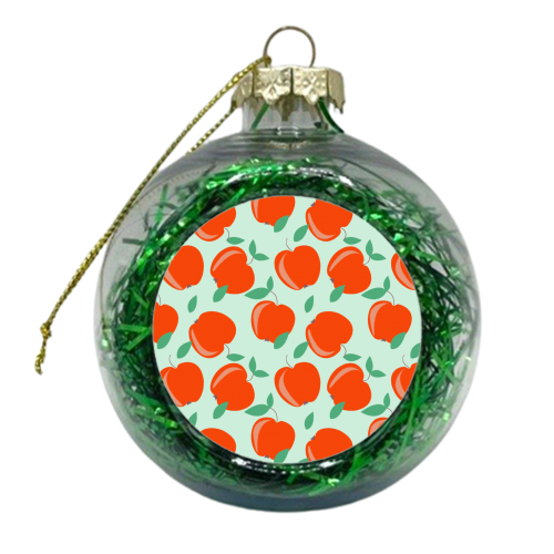 Red Apples Pattern - xmas bauble by Ania Wieclaw