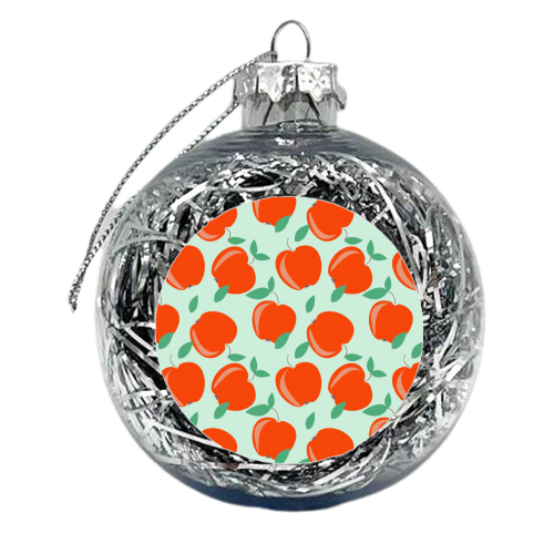 Red Apples Pattern - xmas bauble by Ania Wieclaw