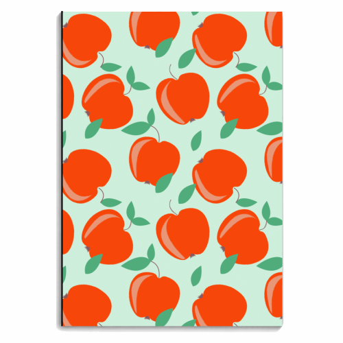 Red Apples Pattern - personalised A4, A5, A6 notebook by Ania Wieclaw