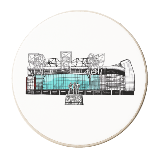 Red Devil's Stadium - personalised beer coaster by Katie Clement