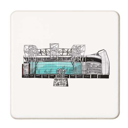 Red Devil's Stadium - personalised beer coaster by Katie Clement