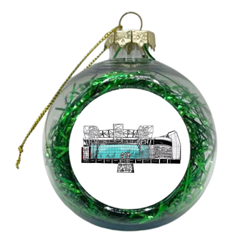 Red Devil's Stadium - xmas bauble by Katie Clement