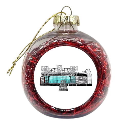 Red Devil's Stadium - xmas bauble by Katie Clement