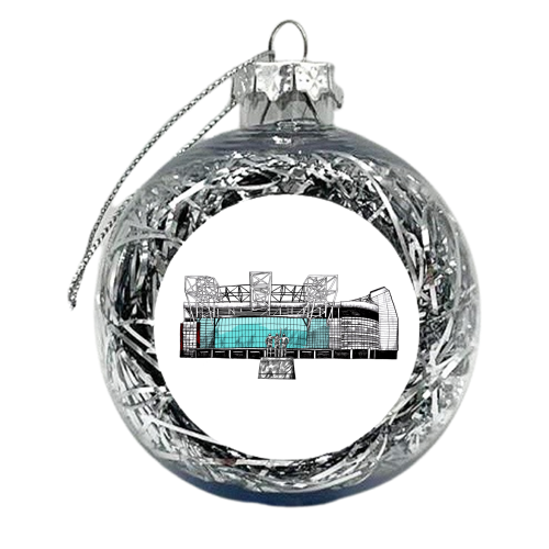 Red Devil's Stadium - xmas bauble by Katie Clement