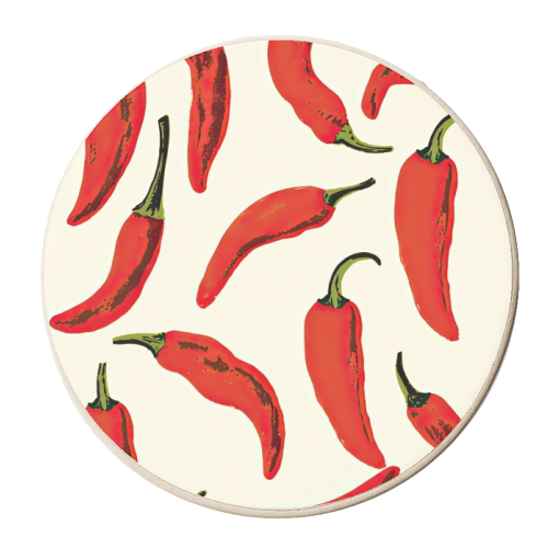 red hot chilli peppers kitchen - personalised beer coaster by Move Studio
