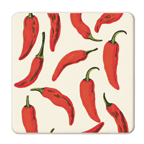red hot chilli peppers kitchen - personalised beer coaster by Move Studio