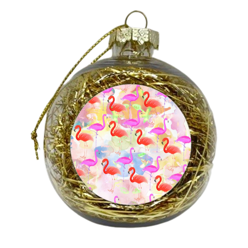 Red Hot Flamingo - xmas bauble by Yaz Raja