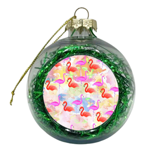 Red Hot Flamingo - xmas bauble by Yaz Raja