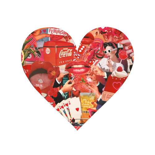 Red Hot Rebellion – Bold Retro Collage Print | Vintage Pop Culture Maximalist - Magnet by OhMC! Designs