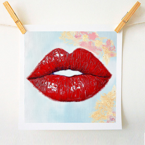 Red lips - A1 - A4 art print by DejaReve