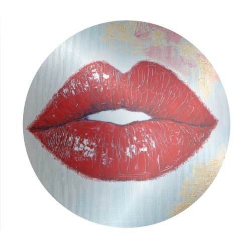 Red lips - Circle Sticker by DejaReve